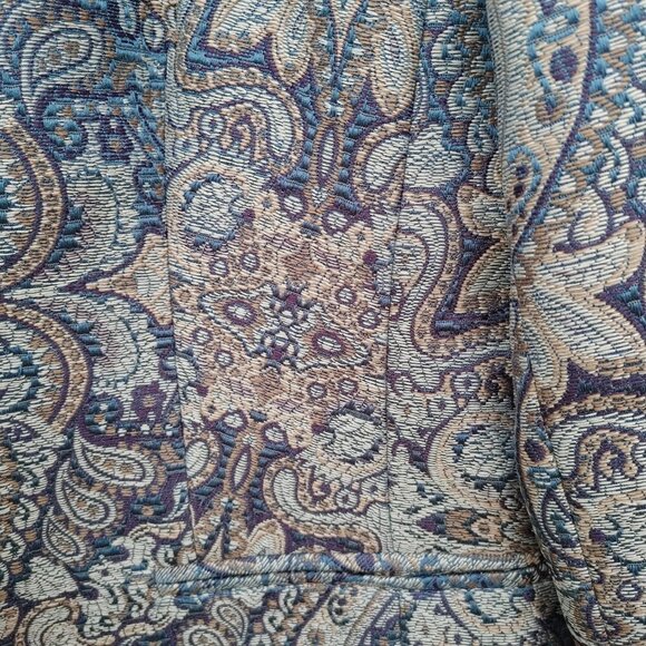 VINTAGE KORET Tapestry Blazer Women's Size 12 BLUE SILVER PURPLE - Picture 7 of 8
